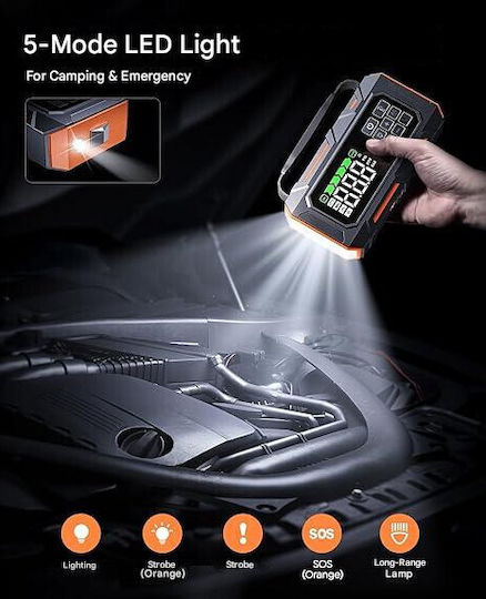 Starter Portabil Pentru Baterii Auto Și Motocicletă 26800mAh Cu Banca De Alimentare USB Pompă Și Obiectiv 12V