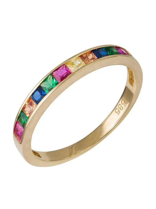 Damen Ring Ehering mit Zirkonia aus Gold 14K