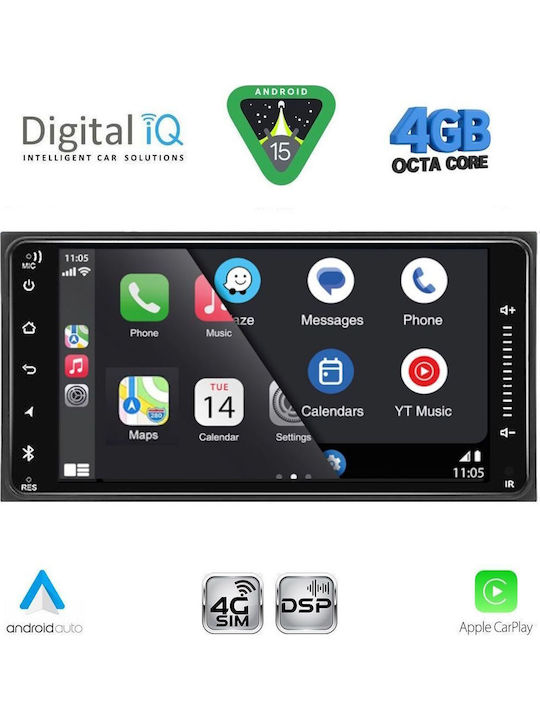 Digital IQ Sistem Audio Auto 1999-2009 (Bluetooth/USB/AUX/WiFi/GPS/Apple-Carplay/Android-Auto) cu Ecran Tactil 6.5"