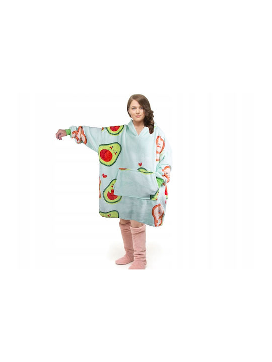 Pătură Polar Fleece Cu Mâneci 80x80cm Avocado And Toast