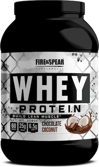 Fire & Spear Whey Protein Πρωτεΐνη Ορού Γάλακτος Χωρίς Γλουτένη με Γεύση Chocolate Coconut 2kg