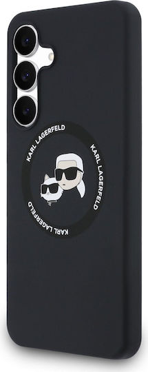 Karl Lagerfeld Case Silicone Karl&choupette Heads Magsafe Samsung Galaxy S25 Fe Black Klhms25feskchtck