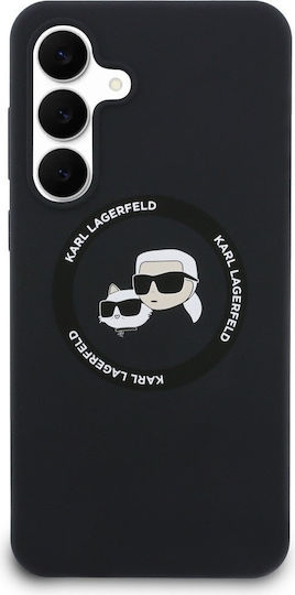 Karl Lagerfeld Case Silicone Karl&choupette Heads Magsafe Samsung Galaxy S25 Fe Black Klhms25feskchtck