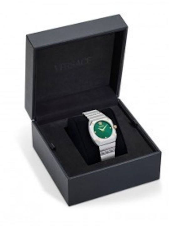 Versace Lady Γυναικείο Ρολόι Μπαταρίας με Ασημί Μεταλλικό Μπρασελέ