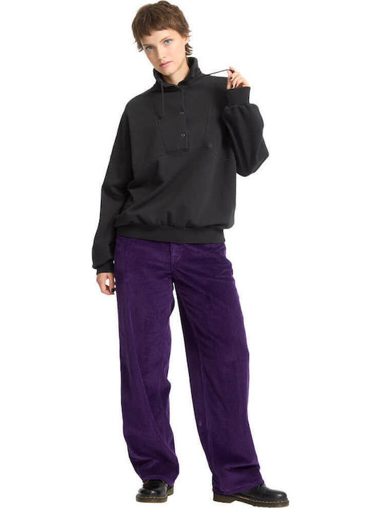 Reetrostone Winter Women's Cotton Blouse Vintage Black