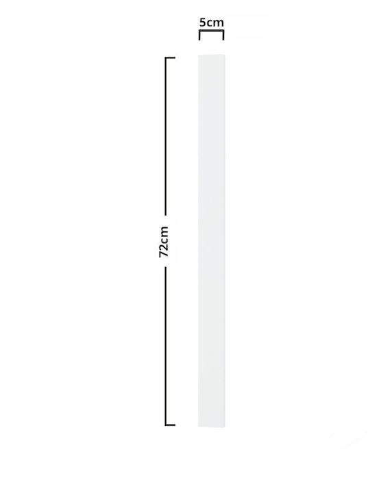 Alphab2b Modest Placă din Lemn Agregat Rectangular Moloz Alb 5x72x1.6cm WP572M02
