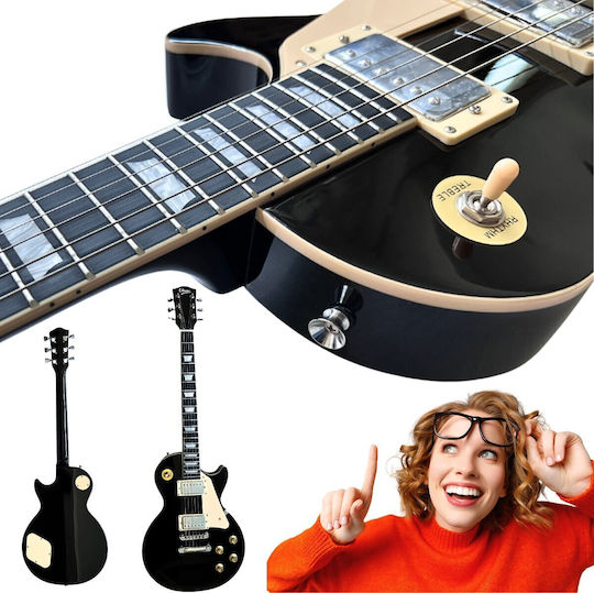 V-tone Electric Guitar Single cut with HH Pickup Configuration Black