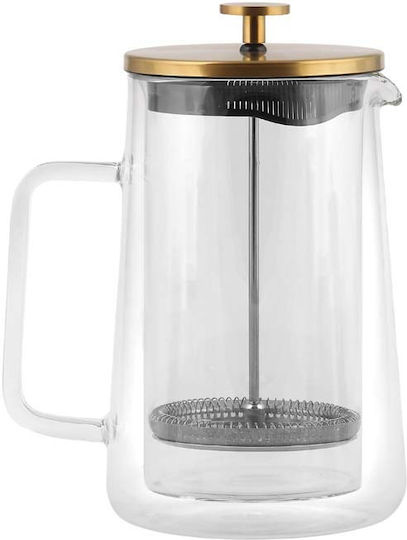 French Press Tea Coffee Vialli Design Diva Matte Gold 1 L