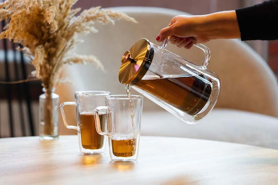 French Press Tea Coffee Vialli Design Diva Matte Gold 1 L