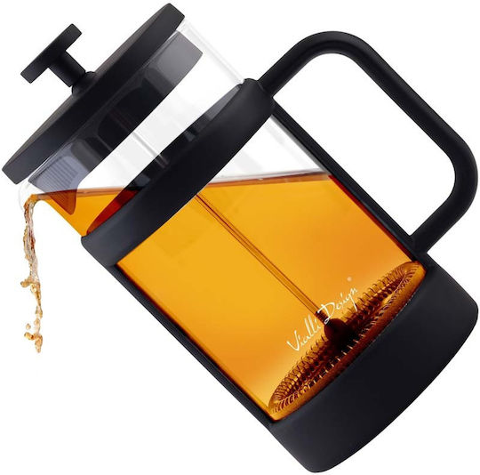 Vialli Design Senso Black French Press Tea Coffee 1 L