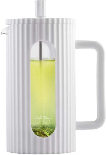 Vialli Design Livio White 1l French Press Tea Coffee