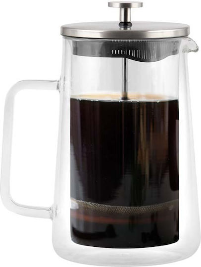 Vialli Design Diva Silber Matt Französische Pressstempel Tee Kaffee 1 L