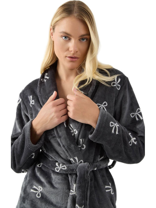 Minerva Winter Women's Robe Dark grey