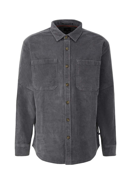 Long-sleeved Corduroy Shirt Gray