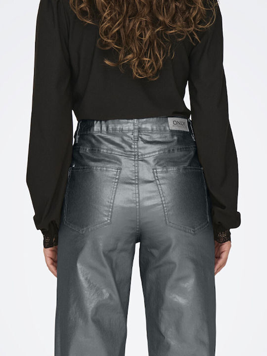 Juicy Damen Hoch tailliert Stoff Hose Gray