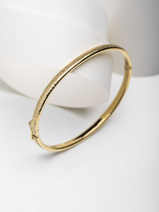 Lunaorocreations Women's Textured Handcuff Bracelet Yellow Gold 14K Small