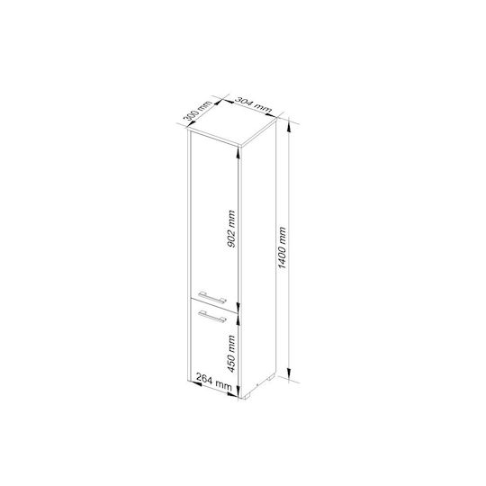Akord Furniture Factory Coloană De Baie De Pardoseală M30xA30xÎ140cm Albă