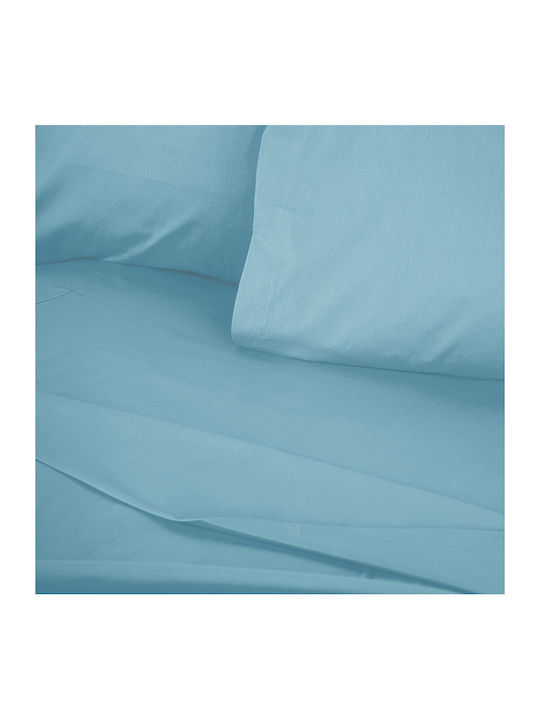Cotton Box Чаршаф Полудвойно 180x240см. Tonne Petrol Blue