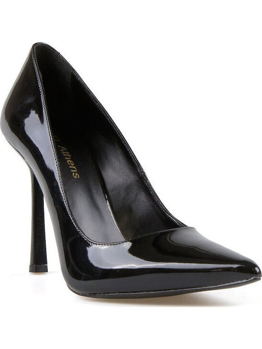 Patent Leather Pointed Toe Black Heels
