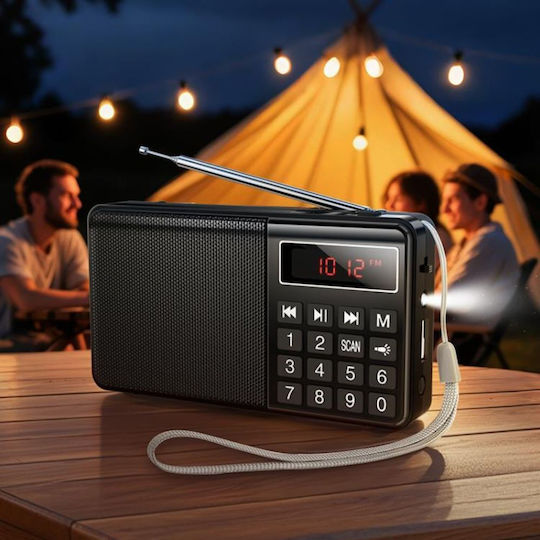 Hoco HI50 Επιτραπέζιο Ραδιόφωνο Μπαταρίας με Bluetooth και USB Μαύρο