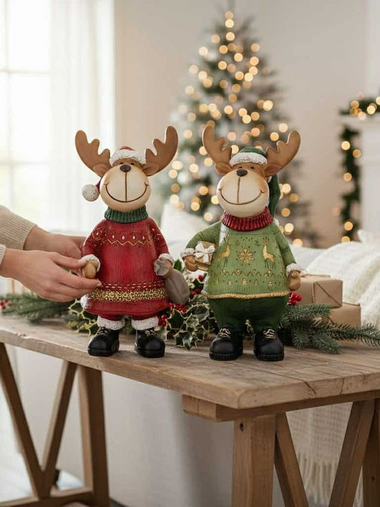 Zen Collection Christmas Plastic Figure Reindeer Length 9cm