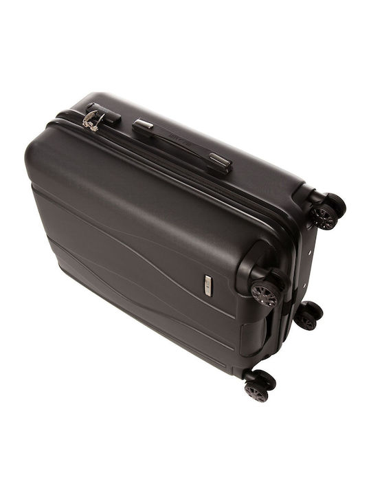 Lamonza Civic Valiză de Călătorie Medie Dură Negru cu 4 roți Înălțime 68cm