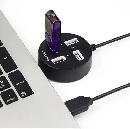 Andowl USB Hub 4 Ports USB 2.0 with USB-A Connecting to a Computer White
