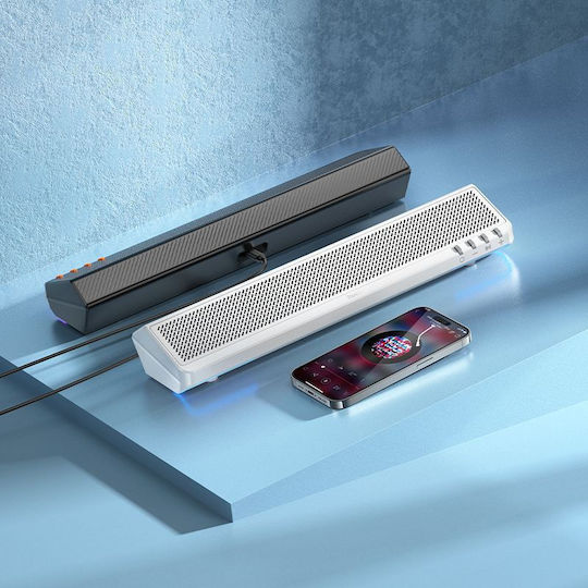 Hoco BS66 Безжични компютърни тонколони Компютърни тонколони 2.0 с Bluetooth и мощност 6W в Бял цвят