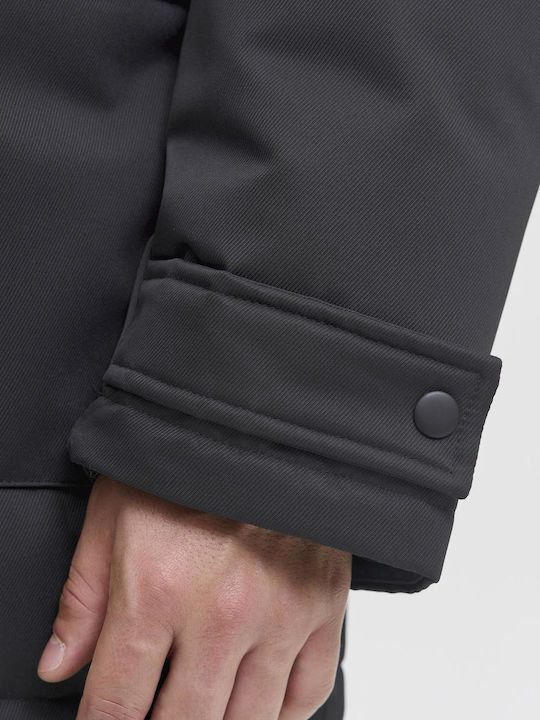 Geacă Parka de Iarnă Antivânt Neagră