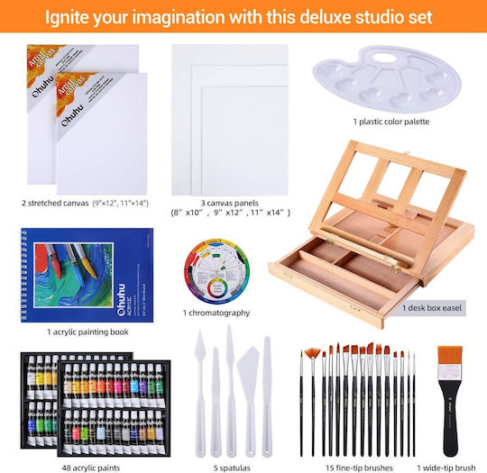 Ohuhu Set de Colorat Lemn 78buc