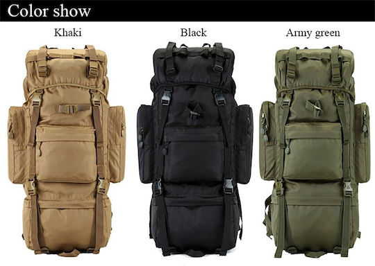 Military Backpack Backpack Black 80lt