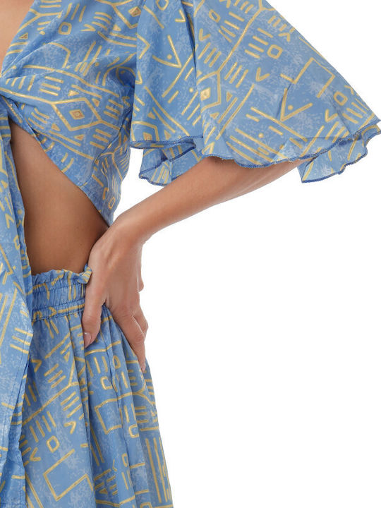 Set with Maxi Skirt Blue
