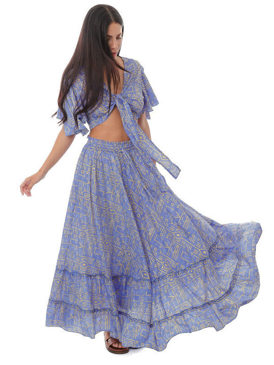 Set with Maxi Skirt Purple