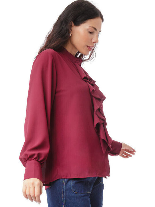 Women's Long Sleeve Shirt Bordeaux