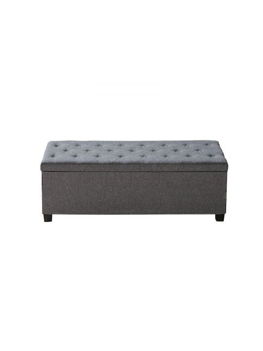 Taburet Cu Spațiu De Depozitare Metalic Gri 110x40x40cm