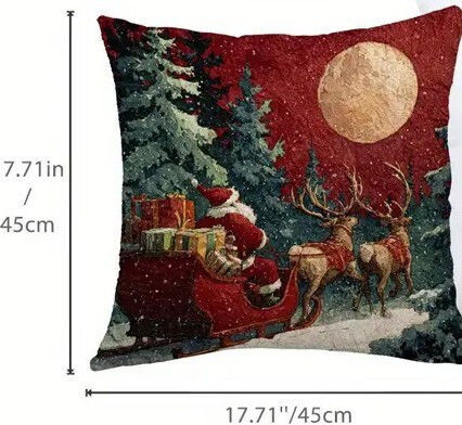 By Queen Limited Festive Edition Santa Claus & Sleigh Pillow Case