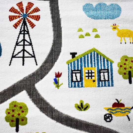 Saray Home Farm Adventure Детско килимче Бял 133x170см