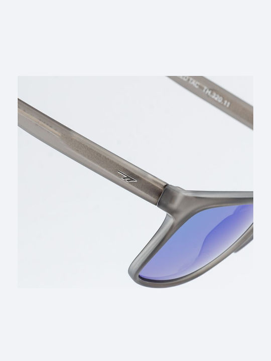 Hi-Tec Men's Sunglasses with Gray Plastic Frame and Blue Mirror Lens 92800595442