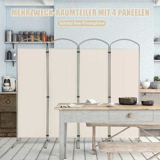 Costway Dekorativer Raumteiler Metall White 221x188cm