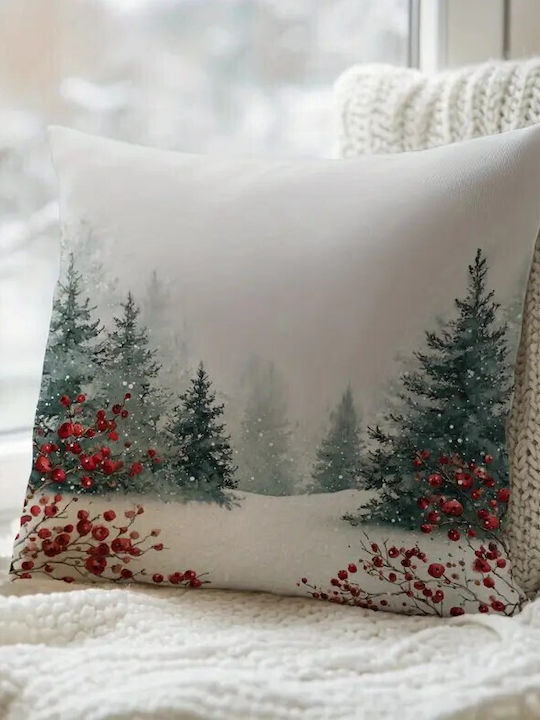 By Queen Limited Festive Edition Μαξιλαροθήκη Χριστουγεννιάτικο Τοπίο 45x45εκ