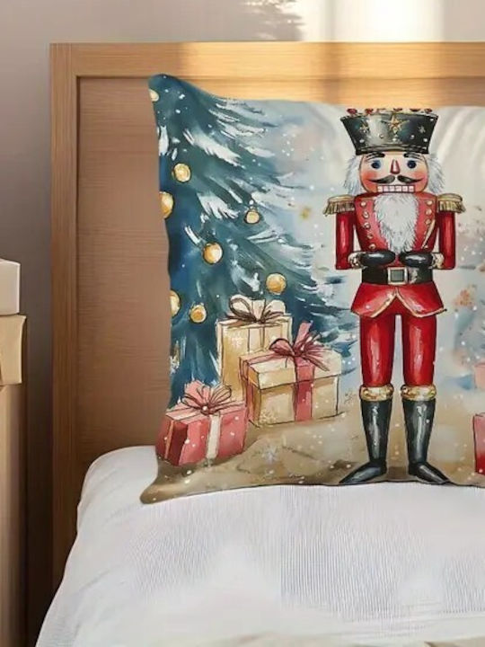 By Queen Limited Festive Edition Μαξιλαροθήκη Mε Καρυοθραύστη Kαι Δώρα 45x45εκ