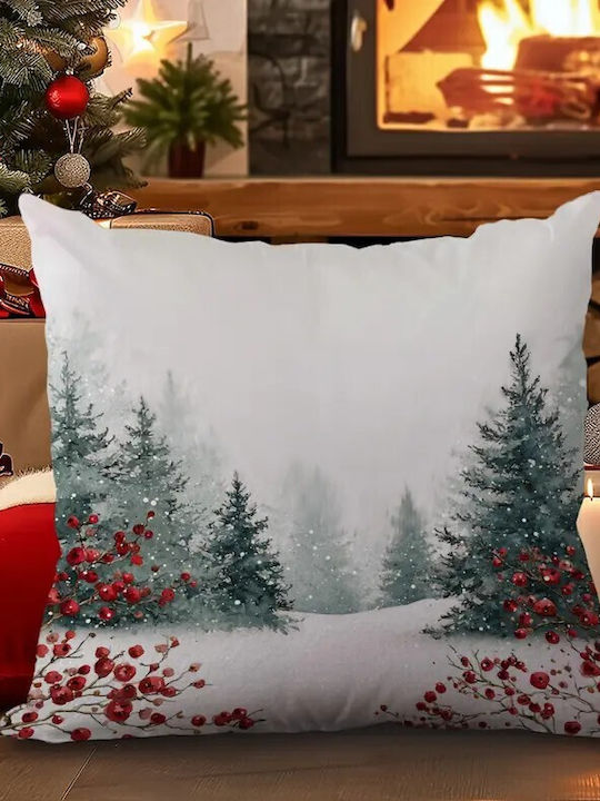 By Queen Limited Festive Edition Μαξιλαροθήκη Χριστουγεννιάτικο Τοπίο 45x45εκ
