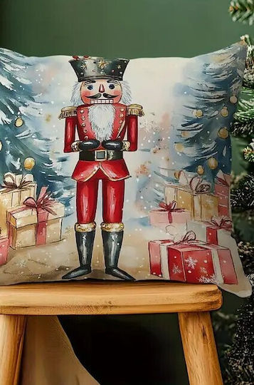 By Queen Limited Festive Edition Pillow Case with Nutcracker and Gifts 45x45cm