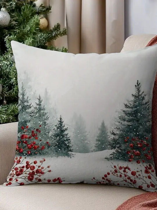 By Queen Limited Festive Edition Μαξιλαροθήκη Χριστουγεννιάτικο Τοπίο 45x45εκ