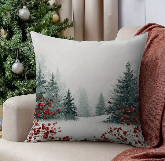By Queen Limited Festive Edition Μαξιλαροθήκη Χριστουγεννιάτικο Τοπίο 45x45εκ