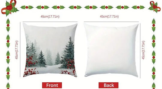 By Queen Limited Festive Edition Μαξιλαροθήκη Χριστουγεννιάτικο Τοπίο 45x45εκ