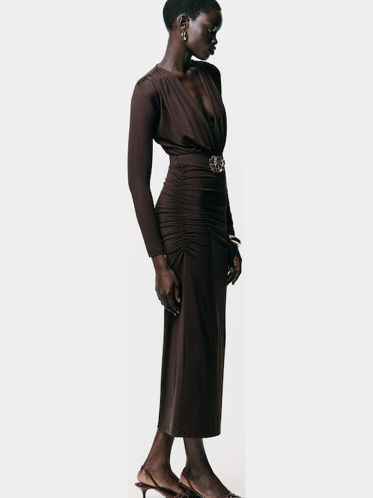 Midi Abendkleid Braun