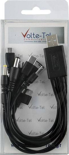 Volte-Tel Conectori Convertor USB-C / mini USB / micro USB / Apple 30-pini / DC masculin în mini USB / micro USB / Apple 30-pini / DC / 5,5 x 2,1 mm feminin 1buc