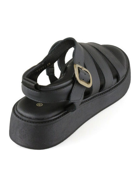 Women's Flat Sandals Flatforms Black
