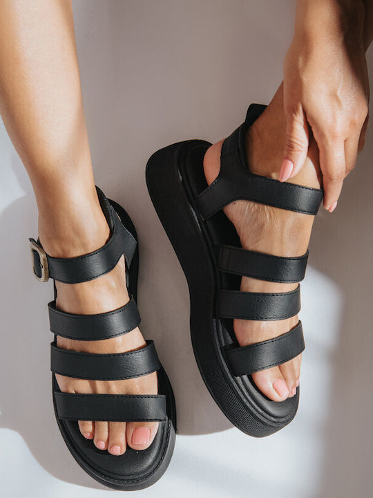 Women's Flat Sandals Flatforms Black